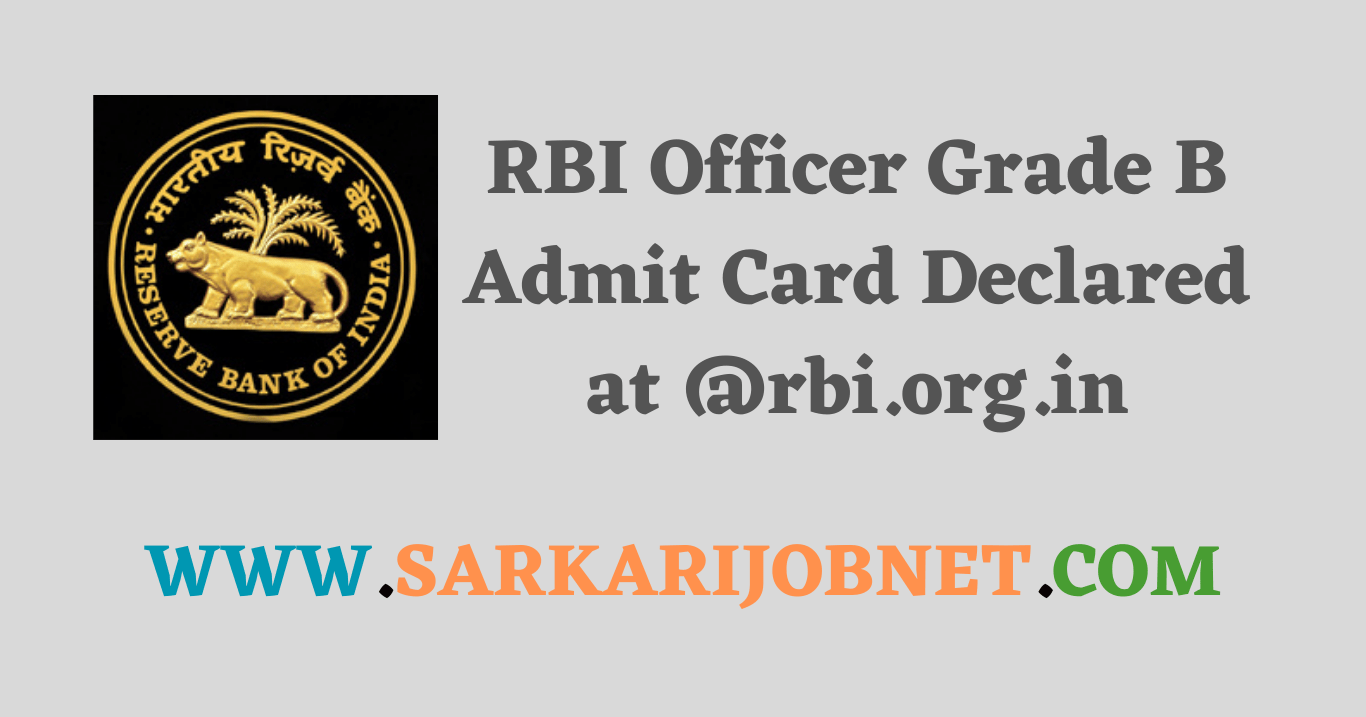 RBI Officer Grade B Admit Card 2023